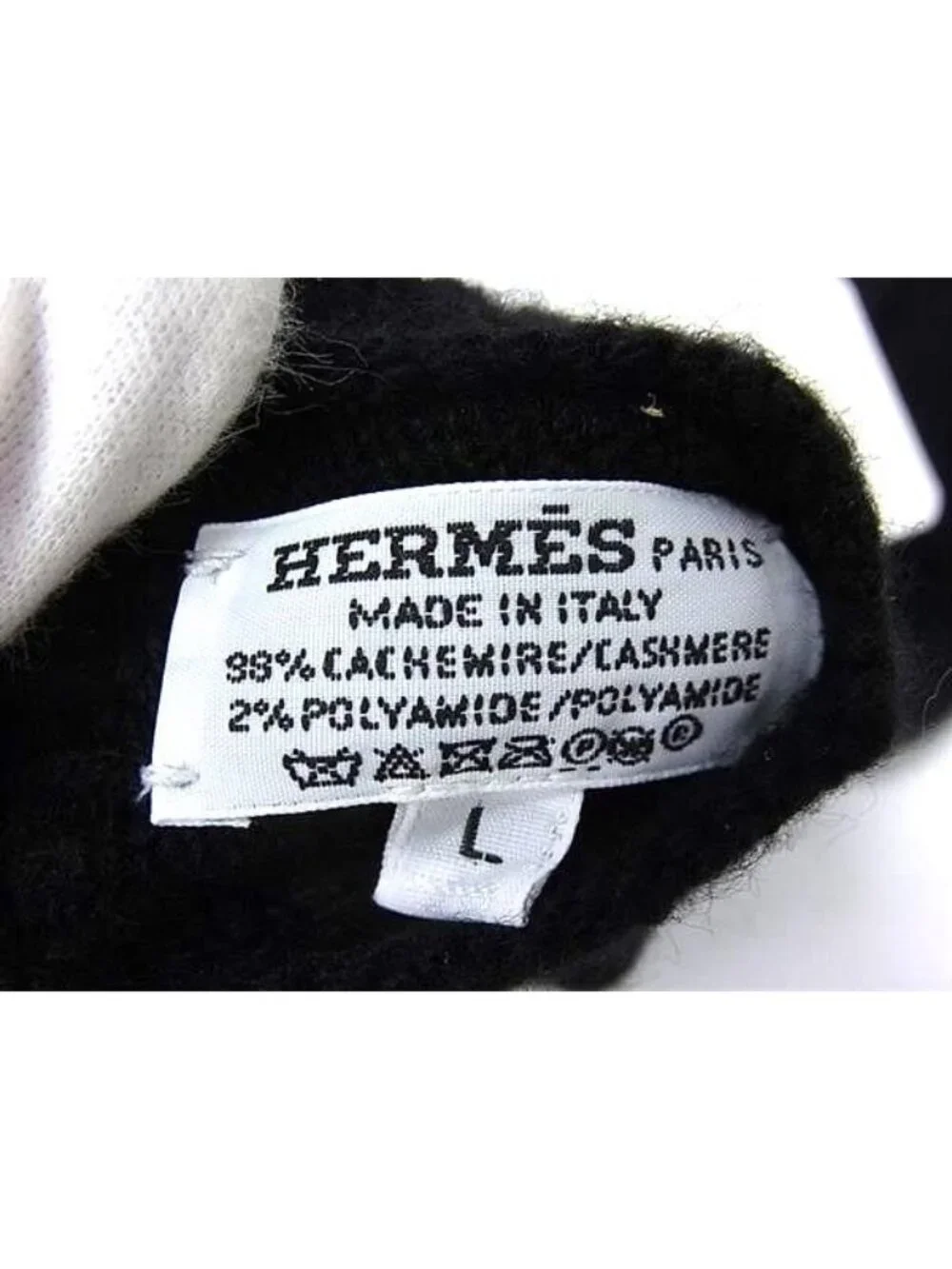 Hermes Darling Medor Cashmere Polyamide Gloves Cold L Black